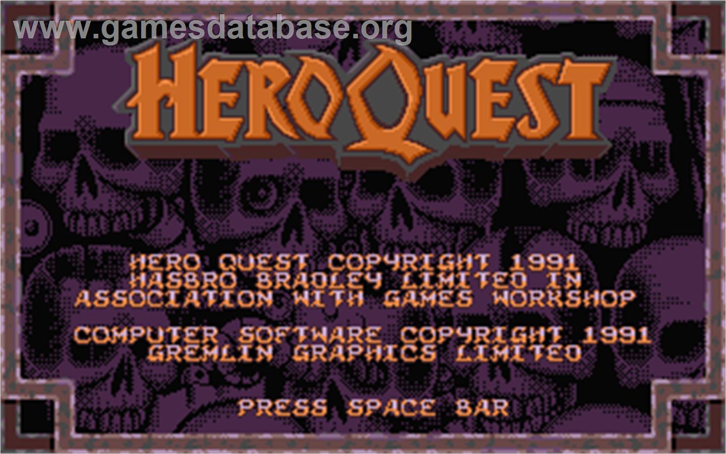 Hero Quest: Return of the Witch Lord - Atari ST - Artwork - Title Screen