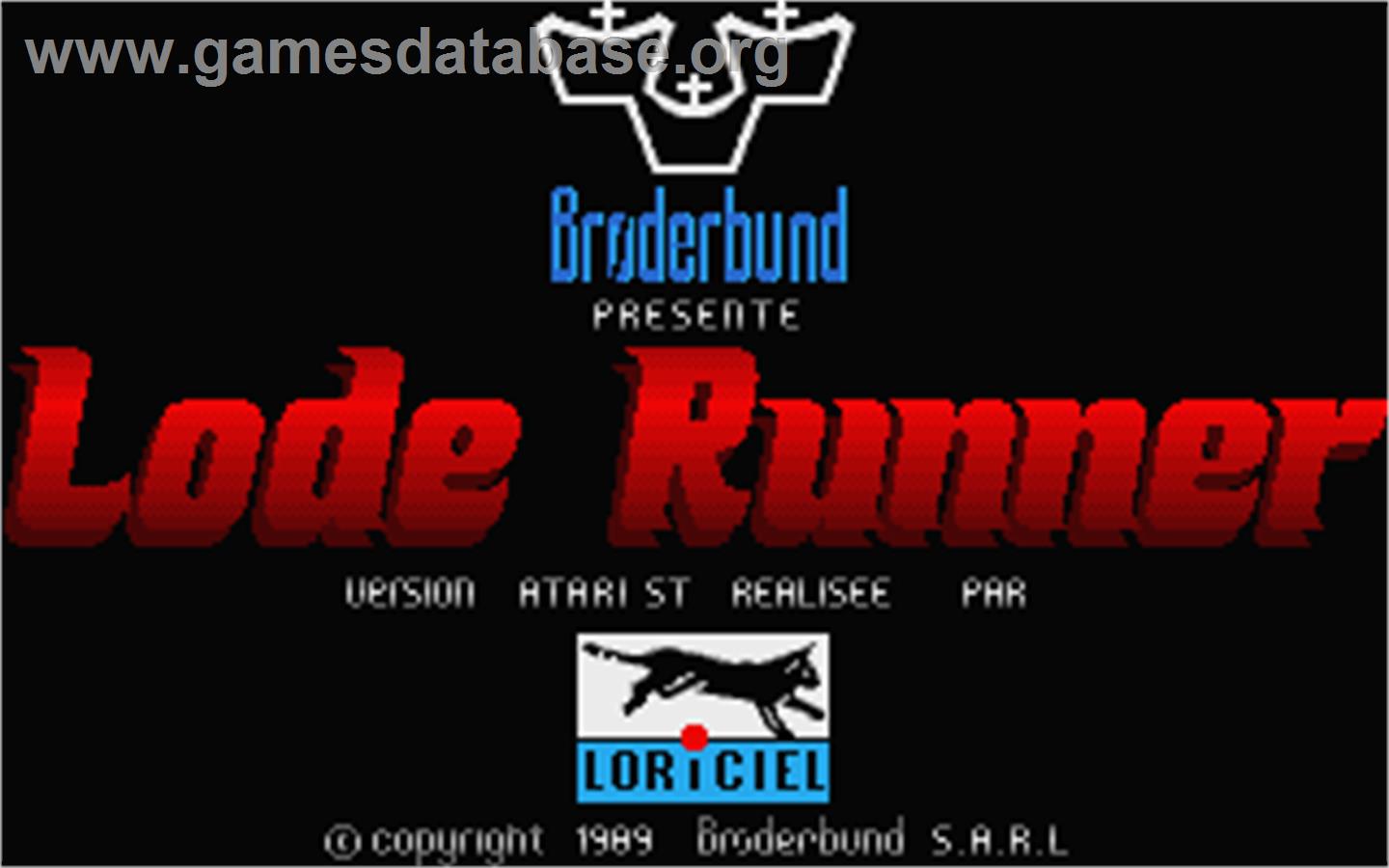 Lode Runner - Atari ST - Artwork - Title Screen