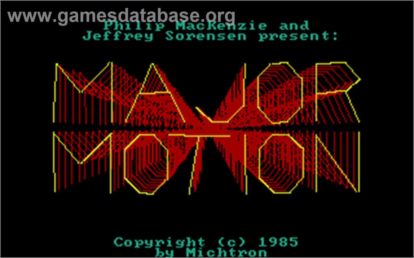 Major Motion - Atari ST - Artwork - Title Screen