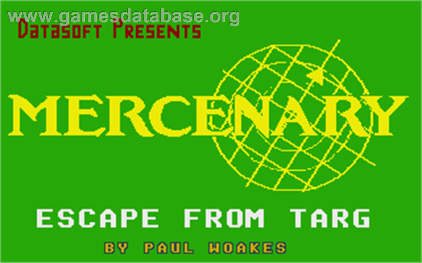 Mercenary: Escape From Targ with the Second City - Atari ST - Artwork - Title Screen