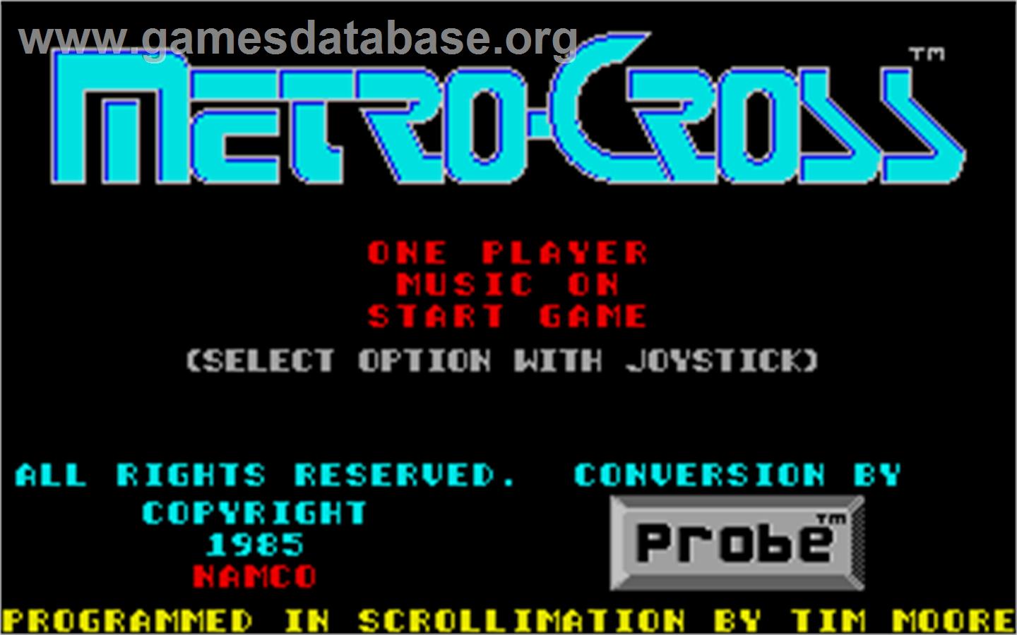 Metro-Cross - Atari ST - Artwork - Title Screen