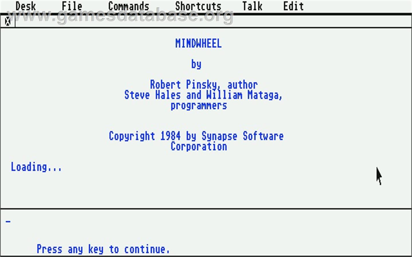 Mindwheel - Atari ST - Artwork - Title Screen