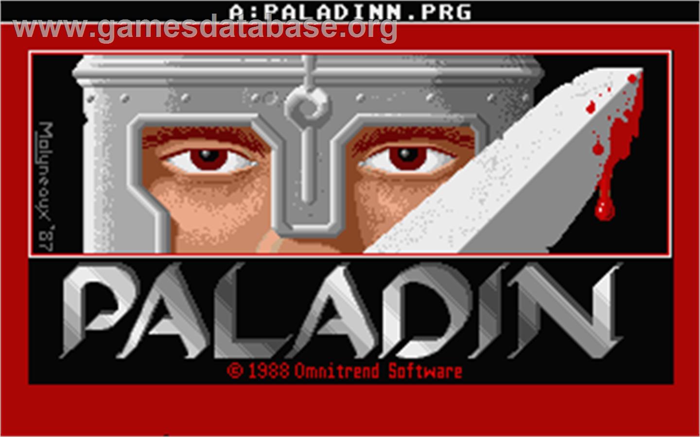 Paladin - Atari ST - Artwork - Title Screen