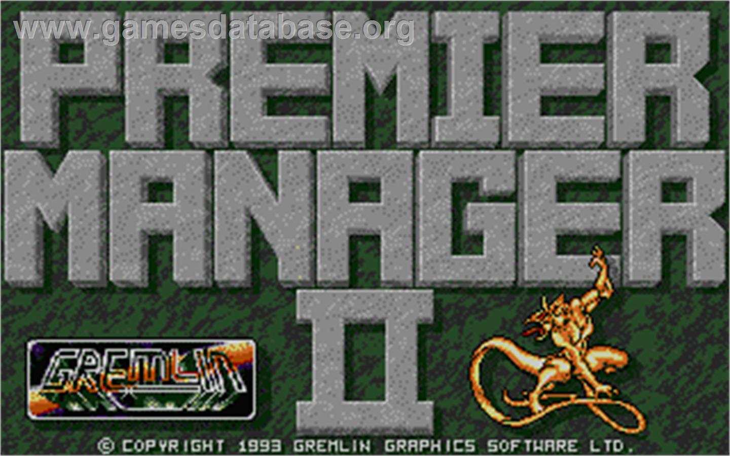 Premier Manager 2 - Atari ST - Artwork - Title Screen