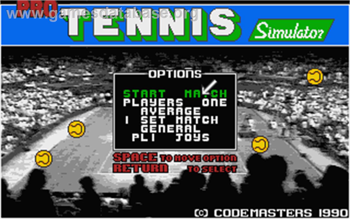 Pro Tennis Simulator - Atari ST - Artwork - Title Screen