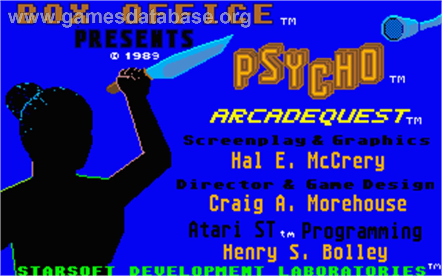 Psycho - Atari ST - Artwork - Title Screen
