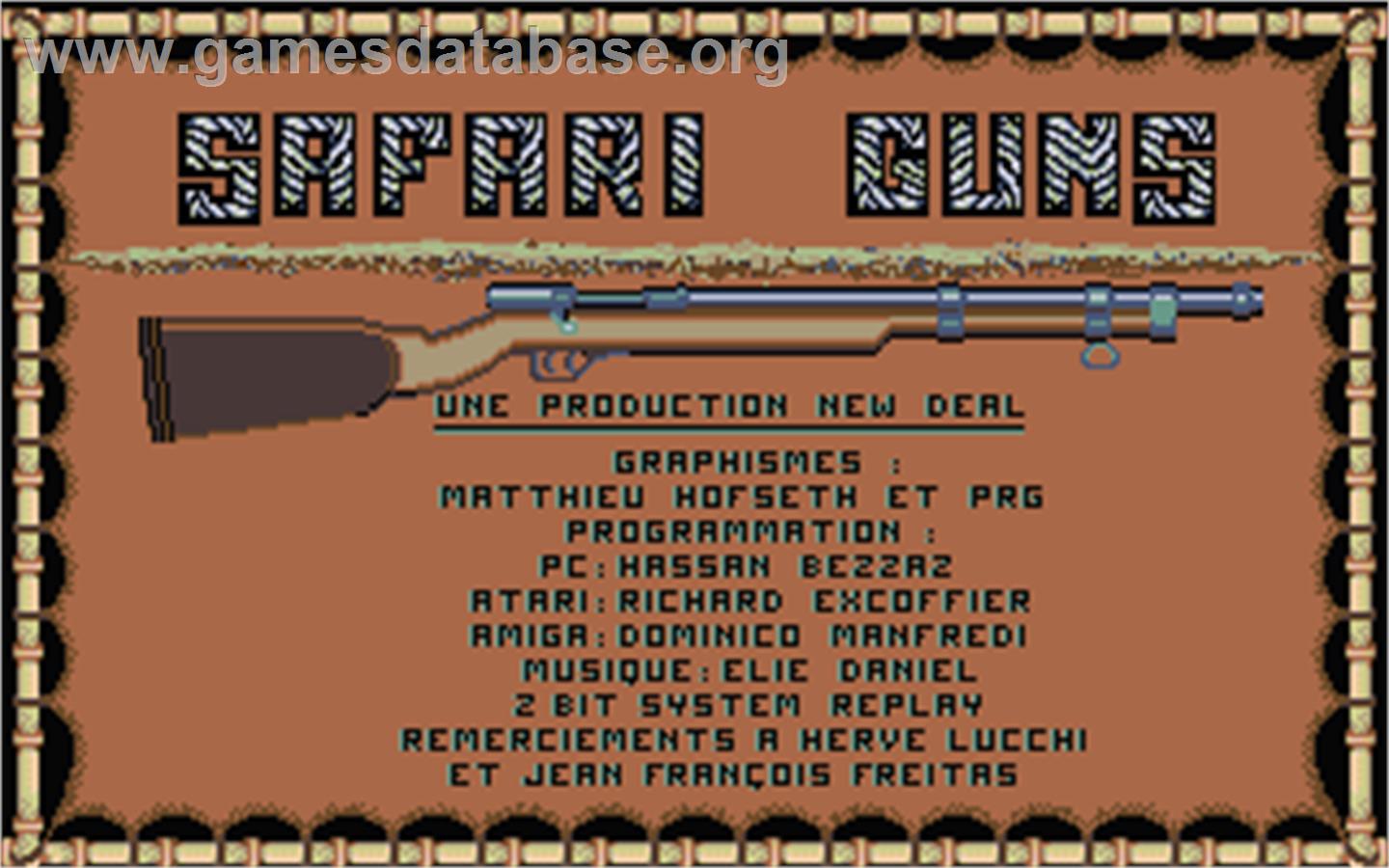 Safari Guns - Atari ST - Artwork - Title Screen