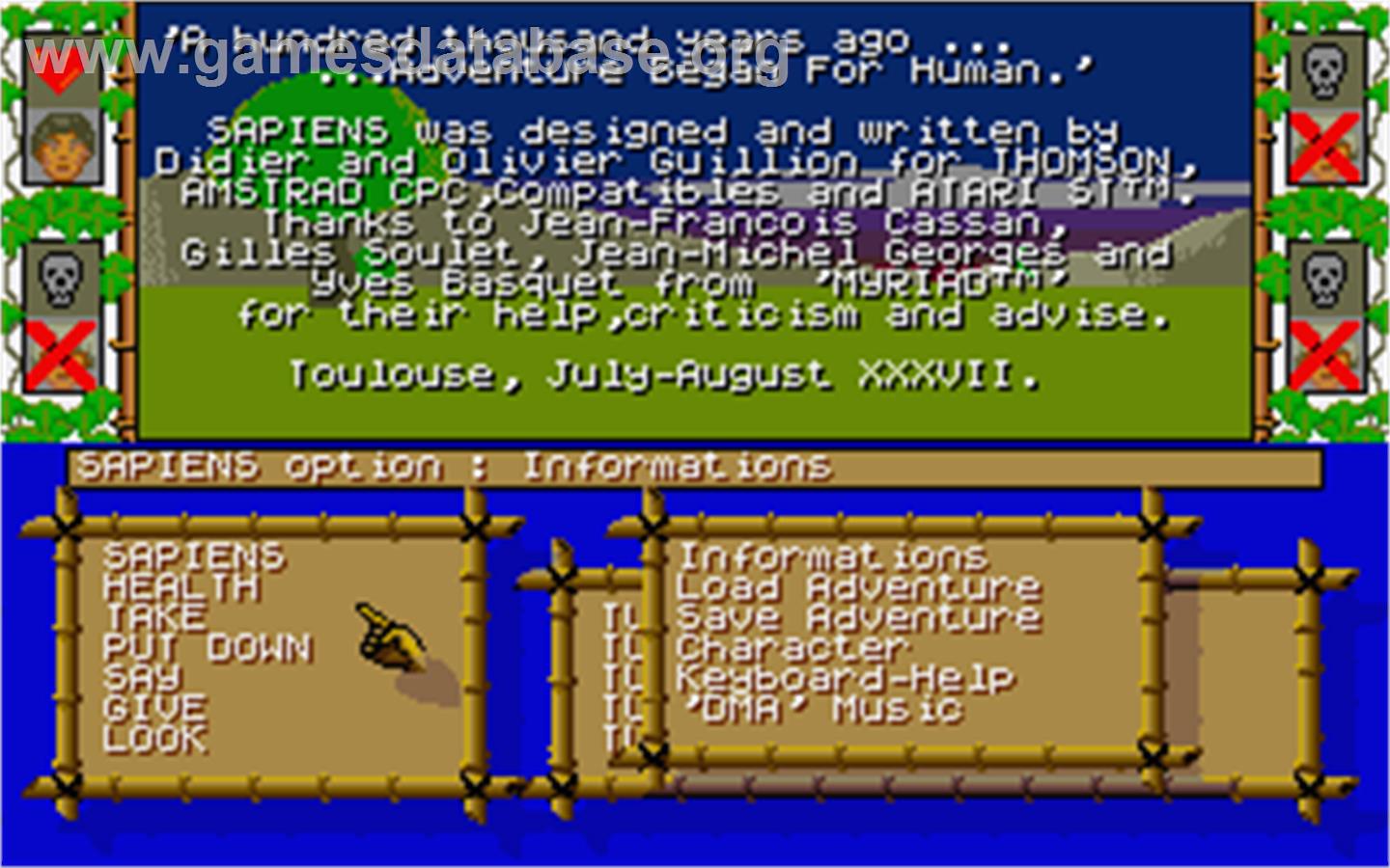Sapiens - Atari ST - Artwork - Title Screen