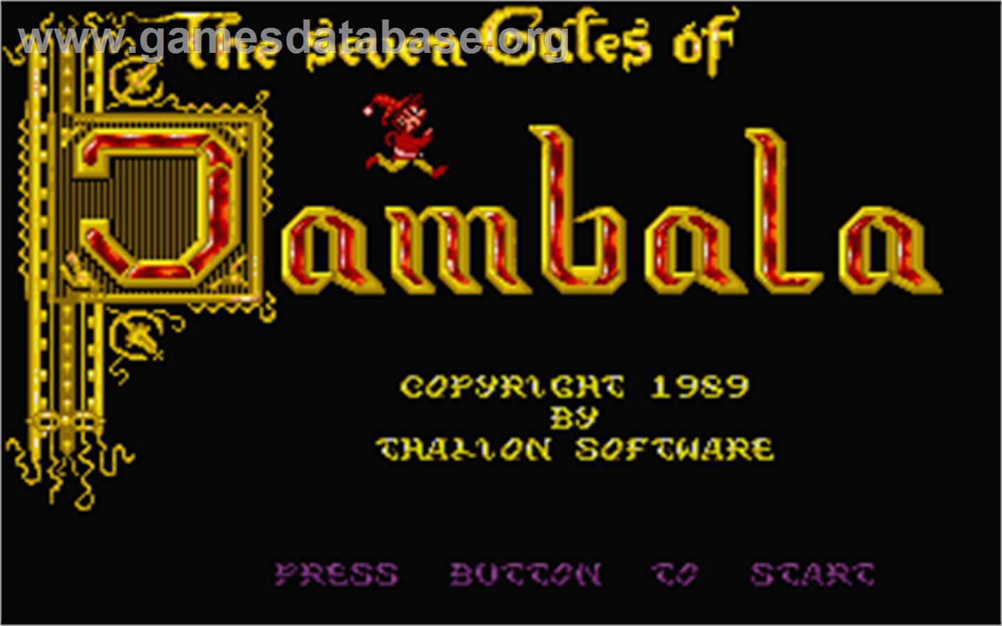 Seven Gates of Jambala - Atari ST - Artwork - Title Screen