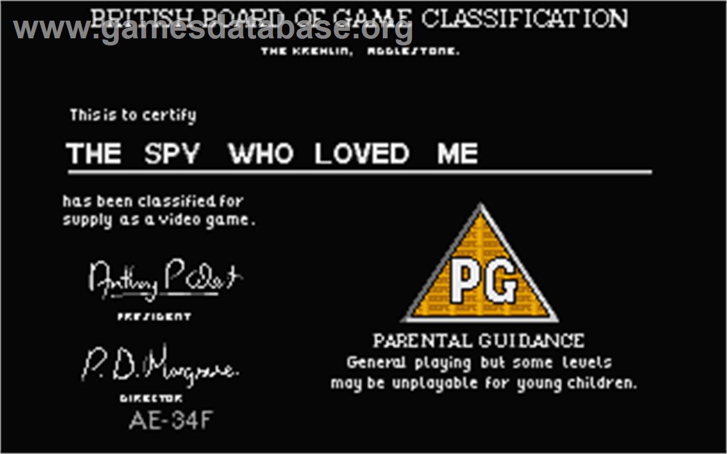 Spy Who Loved Me - Atari ST - Artwork - Title Screen
