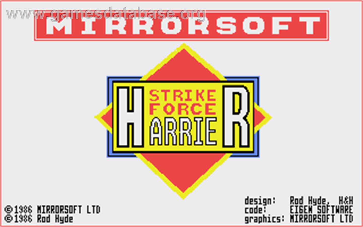 Strike Force Harrier - Atari ST - Artwork - Title Screen