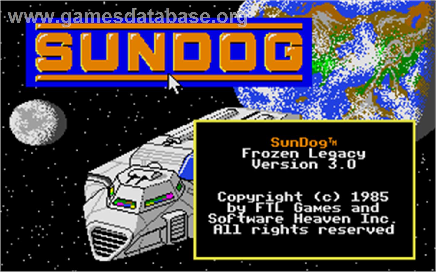 SunDog: Frozen Legacy - Atari ST - Artwork - Title Screen
