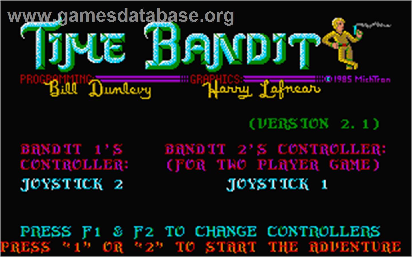 Time Bandit - Atari ST - Artwork - Title Screen