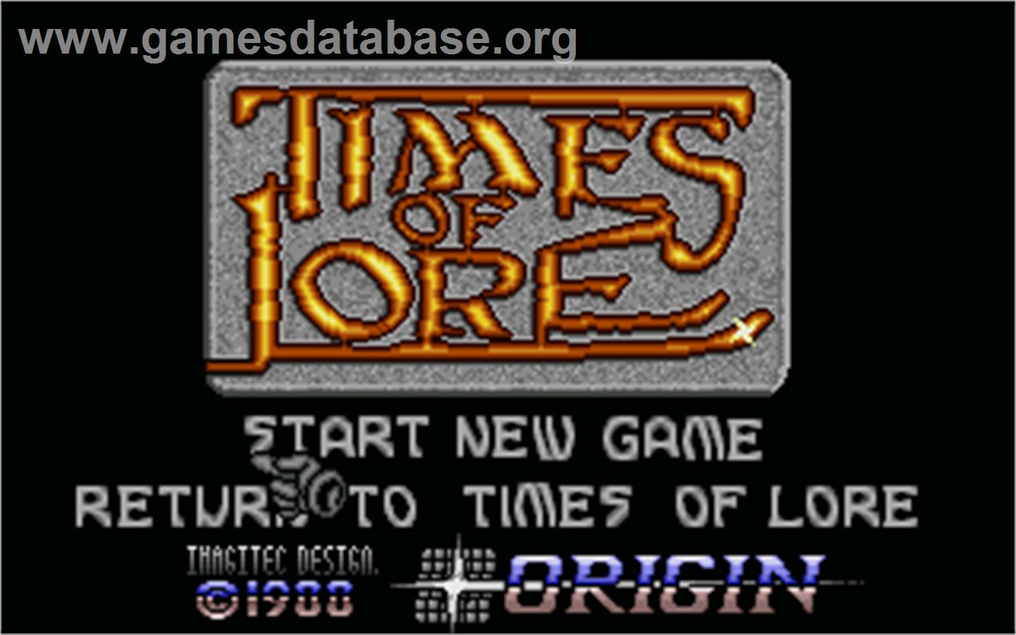 Times of Lore - Atari ST - Artwork - Title Screen