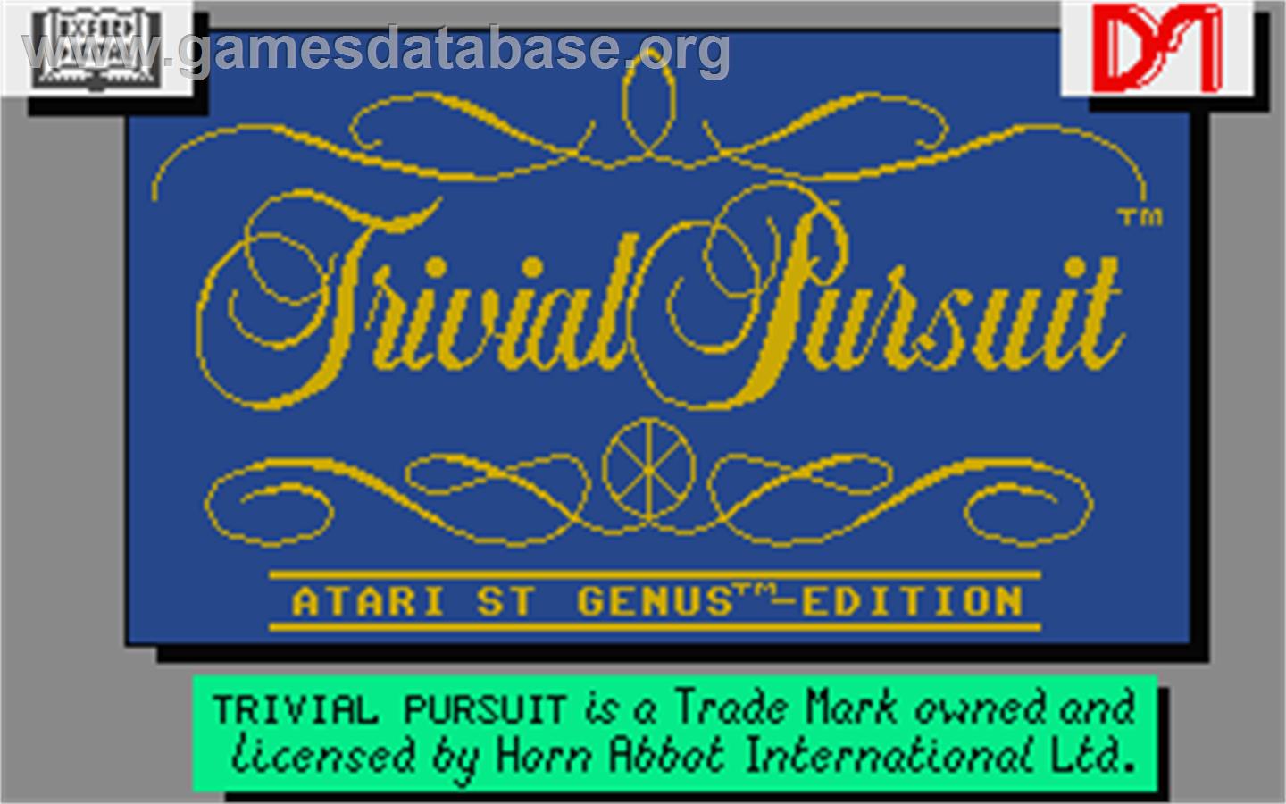 Trivial Pursuit: A New Beginning - Atari ST - Artwork - Title Screen