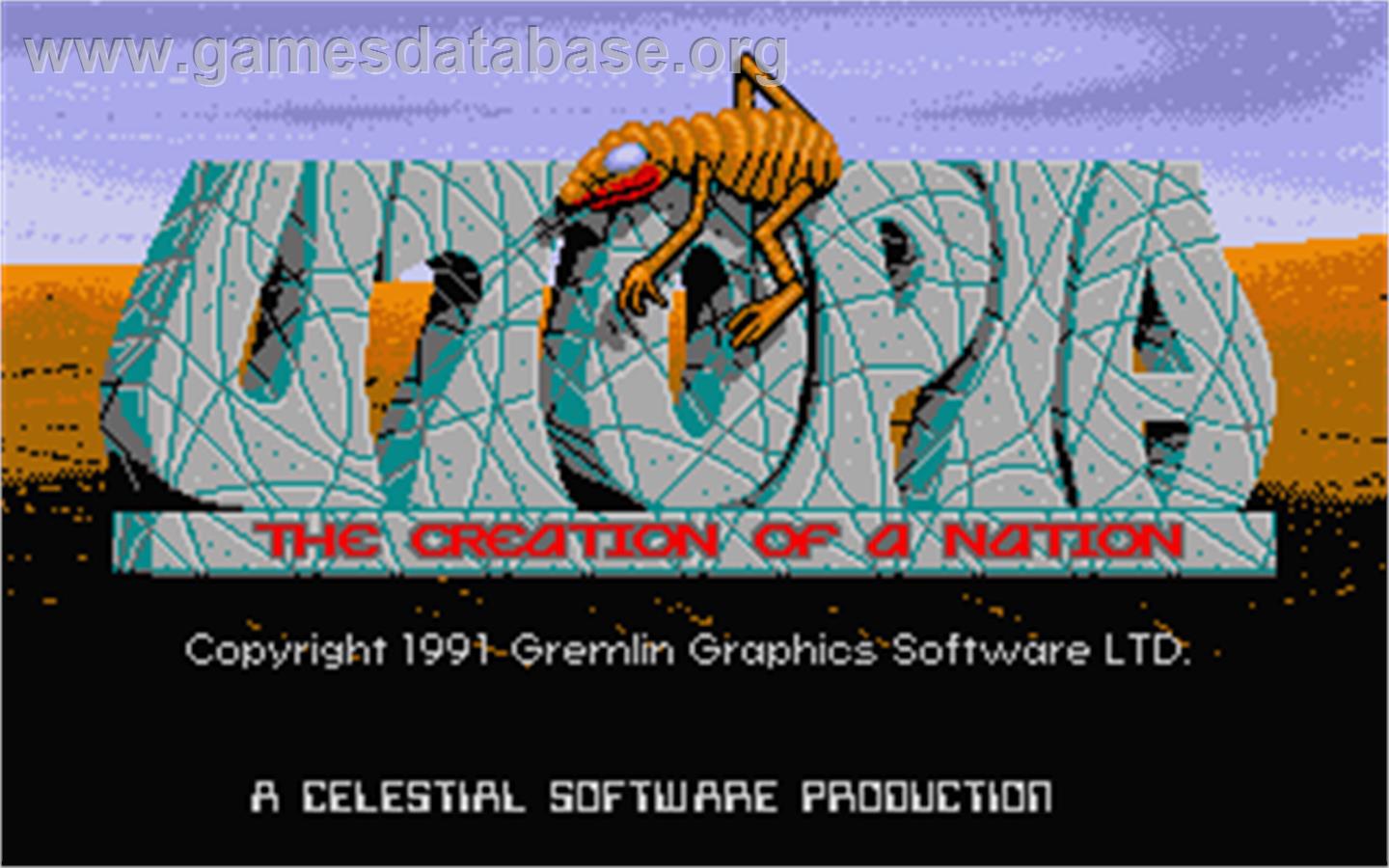 Utopia: The Creation of a Nation - Atari ST - Artwork - Title Screen
