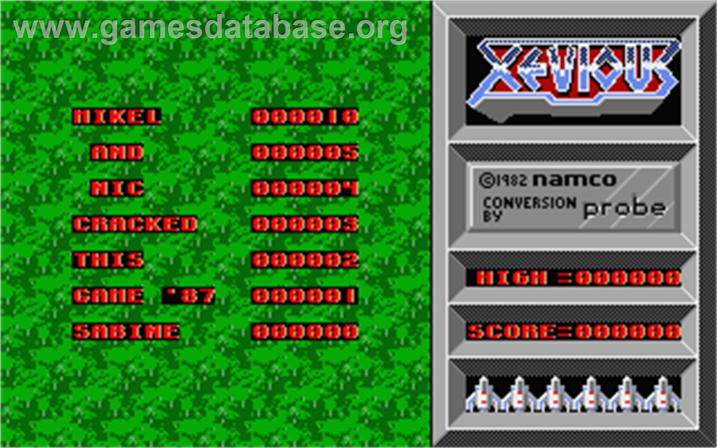 Xevious - Atari ST - Artwork - Title Screen