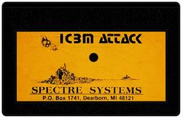 Cartridge artwork for I.C.B.M. Attack on the Bally Astrocade.