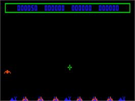 In game image of I.C.B.M. Attack on the Bally Astrocade.