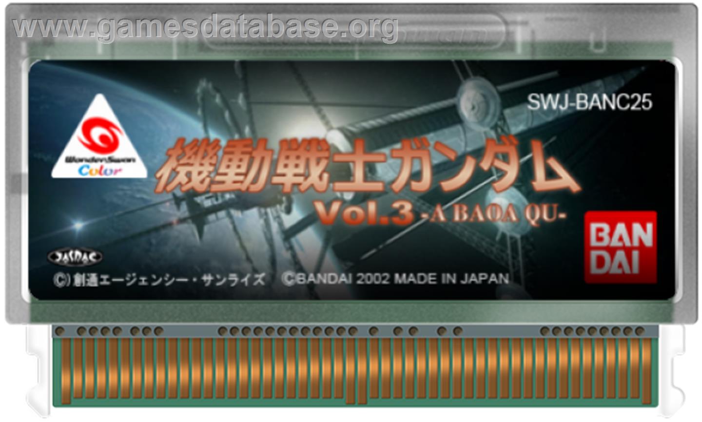 Mobile Suit Gundam: Vol. 3: A Baoa Qu - Bandai WonderSwan Color - Artwork - Cartridge
