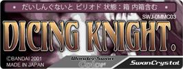 Top of cartridge artwork for Dicing Knight Period on the Bandai WonderSwan Color.