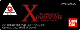 Top of cartridge artwork for X: Card of Fate on the Bandai WonderSwan Color.