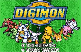 Title screen of Digimon Anode & Cathode Tamer on the Bandai WonderSwan Color.