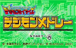 Title screen of Digimon Tamers: Digimon Medley on the Bandai WonderSwan Color.