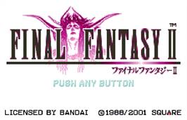 Title screen of Final Fantasy II on the Bandai WonderSwan Color.