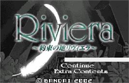 Title screen of Riviera: The Promised Land on the Bandai WonderSwan Color.