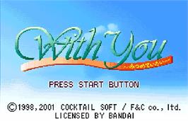 Title screen of With You: Mitsumete Itai on the Bandai WonderSwan Color.