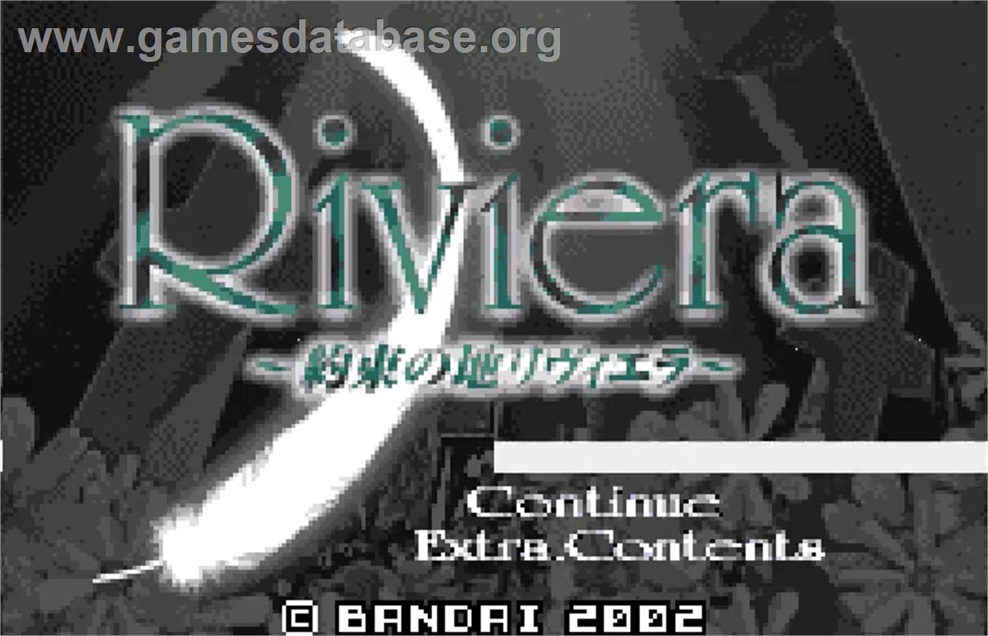 Riviera: The Promised Land - Bandai WonderSwan Color - Artwork - Title Screen
