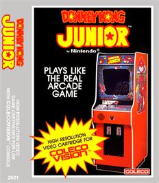 Box cover for Donkey Kong Junior on the Coleco Vision.