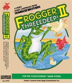 Box cover for Frogger 2: Three Deep on the Coleco Vision.