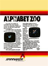 Box back cover for Alphabet Zoo on the Coleco Vision.