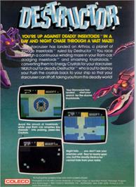 Box back cover for Destructor on the Coleco Vision.