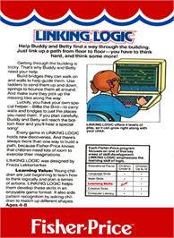 Box back cover for Linking Logic on the Coleco Vision.