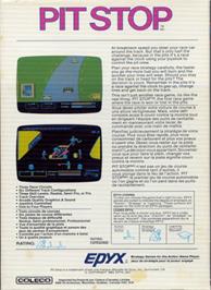 Box back cover for Pitstop on the Coleco Vision.