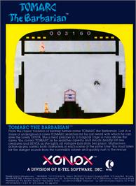 Box back cover for Tomarc the Barbarian on the Coleco Vision.