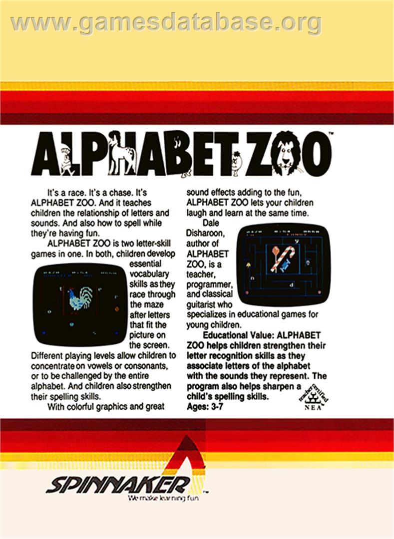 Alphabet Zoo - Coleco Vision - Artwork - Box Back