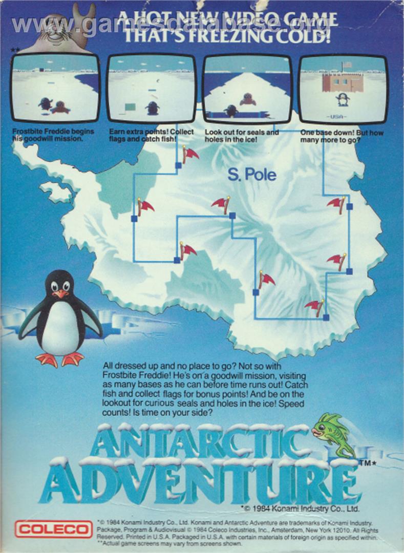 Antarctic Adventure - Coleco Vision - Artwork - Box Back