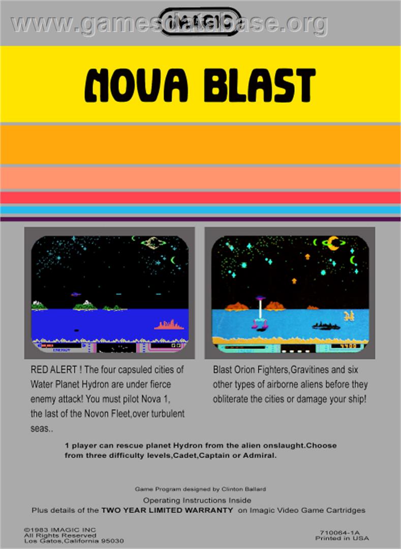 Nova Blast - Coleco Vision - Artwork - Box Back