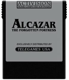 Cartridge artwork for Alcazar: The Forgotten Fortress on the Coleco Vision.
