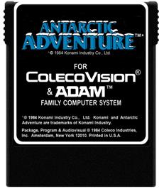 Cartridge artwork for Antarctic Adventure on the Coleco Vision.