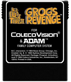 Cartridge artwork for BC's Quest for Tires 2: Grog's Revenge on the Coleco Vision.