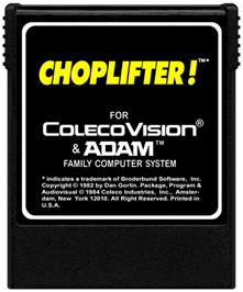 Cartridge artwork for Choplifter on the Coleco Vision.