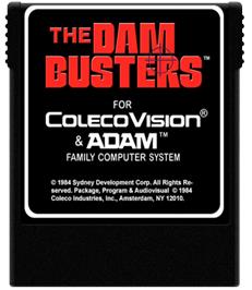 Cartridge artwork for Dambusters on the Coleco Vision.