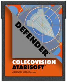 Cartridge artwork for Defender on the Coleco Vision.