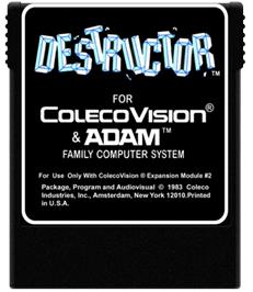 Cartridge artwork for Destructor on the Coleco Vision.