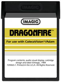 Cartridge artwork for Dragon Fire on the Coleco Vision.